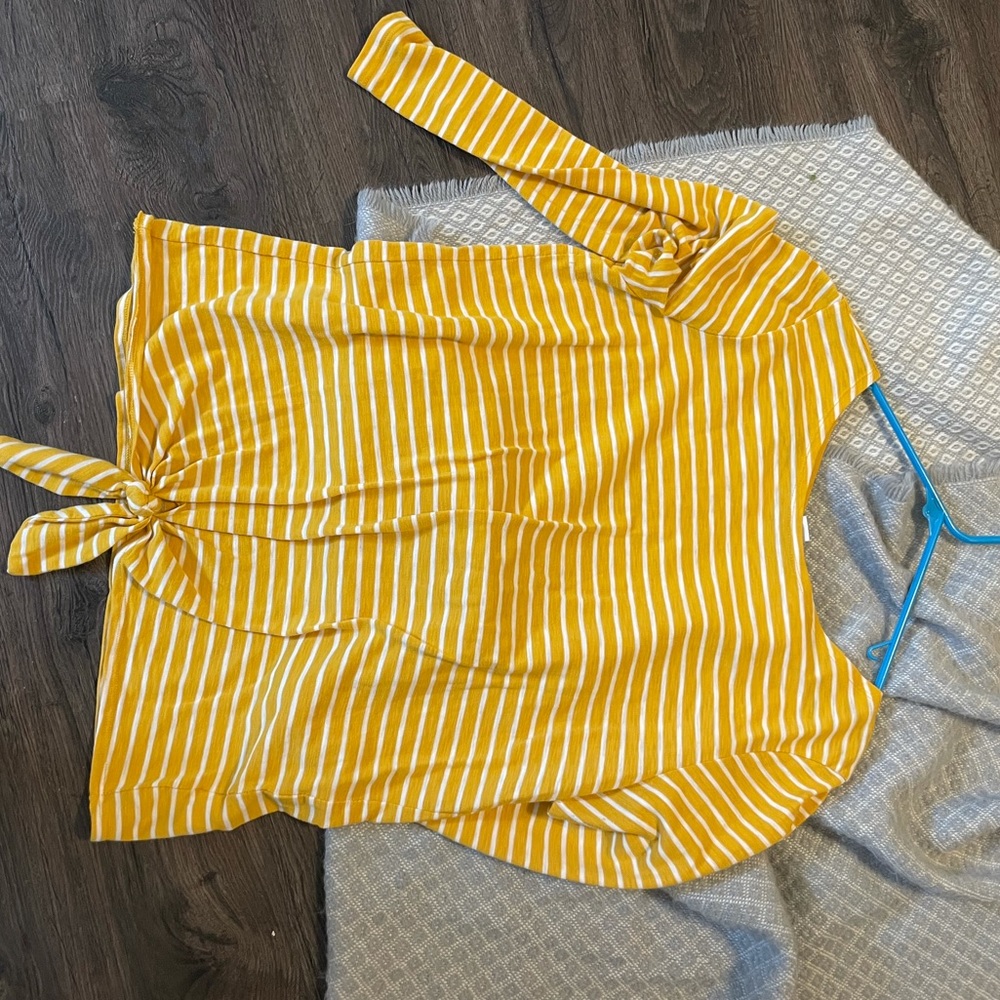NWOT Striped Tie Blouse